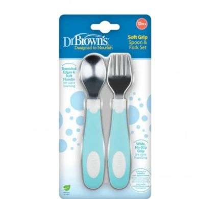 DR BROWNS ENSEMBLE CUILLERE ET FOURCHETTE A PRISE SOUPLE 12 MOIS + DR BROWNS ENSEMBLE CUILLERE ET FOURCHETTE A PRISE SOUPLE 12 MOIS +