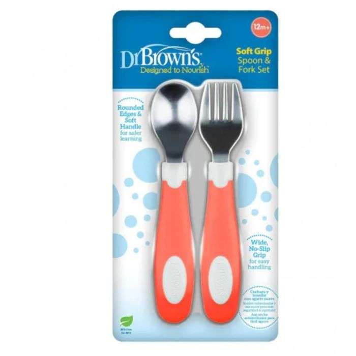DR BROWNS ENSEMBLE CUILLERE ET FOURCHETTE A PRISE SOUPLE 12 MOIS + DR BROWNS ENSEMBLE CUILLERE ET FOURCHETTE A PRISE SOUPLE 12 MOIS +