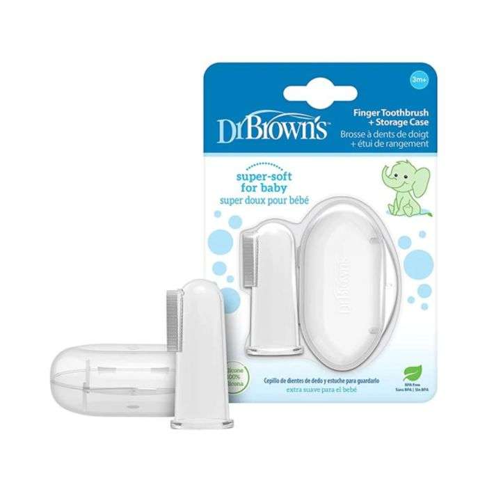 DR BROWNS BROSSE A DENTS EN SILICONE AVEC ETUI POUSSE DENTAIRE 3M+ DR BROWNS BROSSE A DENTS EN SILICONE AVEC ETUI POUSSE DENTAIRE 3M+