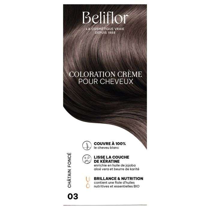 BELIFLOR COLORATION CHEVEUX 03 CHATAIN FONCE 135 ML BELIFLOR COLORATION CHEVEUX 03 CHATAIN FONCE 135 ML