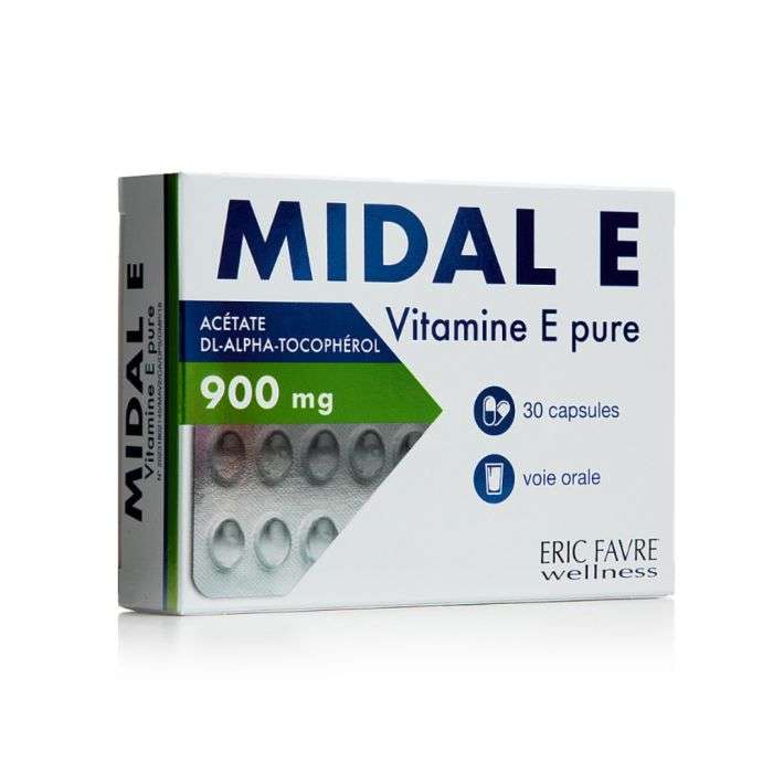 ERIC FAVRE MIDAL E VITAMINE E EN CAPSULES30 MG 30 CAPSULES ERIC FAVRE MIDAL E VITAMINE E EN CAPSULES30 MG 30 CAPSULES