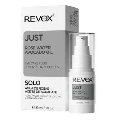 REVOX B77 JUST FLUIDE CONTOUR DES YEUX A L'HUILE D'AVOCAT ET L'EAU DE ROSE 30 ML REVOX B77 JUST FLUIDE CONTOUR DES YEUX A L'HUILE D'AVOCAT ET L'EAU DE ROSE 30 ML