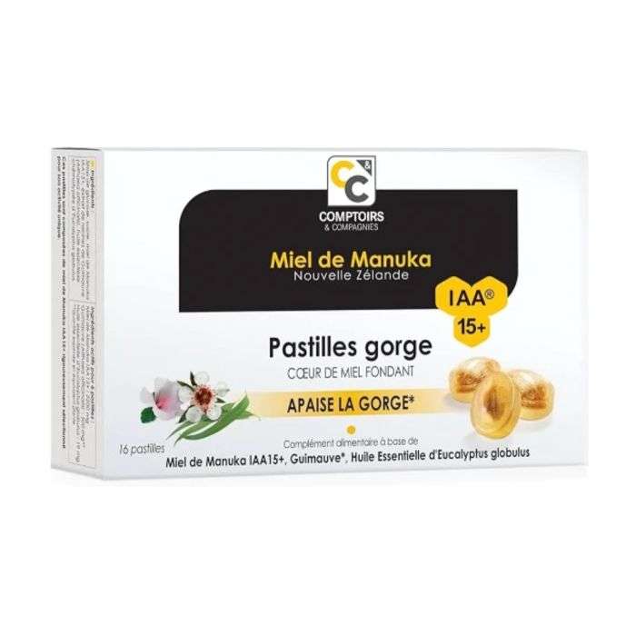 COMPTOIRS ET COMPAGNIES MIEL DE MANUKA PASTILLES GORGE 16 PASTILLES COMPTOIRS ET COMPAGNIES MIEL DE MANUKA PASTILLES GORGE 16 PASTILLES