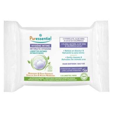 PURESSENTIEL HYGIENE INTIME LINGETTES INTIMES 25 UNITES PURESSENTIEL HYGIENE INTIME LINGETTES INTIMES 25 UNITES
