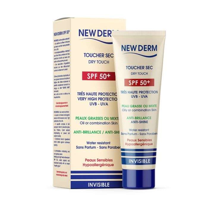 NEW DERM CREME SOLAIRE INVISIBLE SPF 50+ TOUCHER SEC 50 ML NEW DERM CREME SOLAIRE INVISIBLE SPF 50+ TOUCHER SEC 50 ML