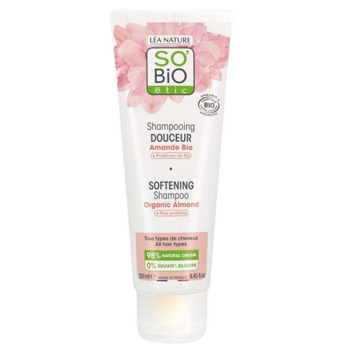SO BIO SHAMPOING DOUCEUR AMANDE BIO + PROTEINES DE RIZ 250 ML