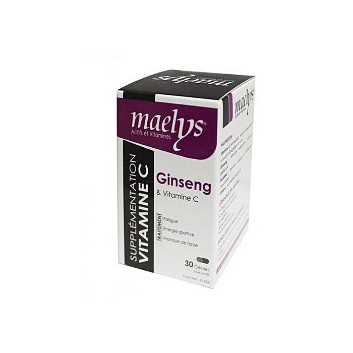 Maelys Ginseng et vitamine C 30 gélules Maelys Ginseng et vitamine C 30 gélules