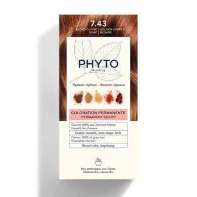 PHYTO COLOR KIT COLORATION 7.43 BLOND CUIVRE DORE PHYTO COLOR KIT COLORATION 7.43 BLOND CUIVRE DORE