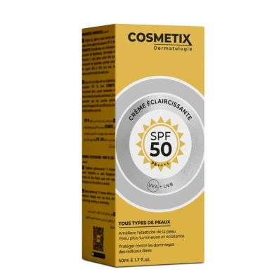 COSMETIX CREME ECLAIRCISSANTE SPF 50+ TOUS TYPES PEAUX 50 ML COSMETIX CREME ECLAIRCISSANTE SPF 50+ TOUS TYPES PEAUX 50 ML