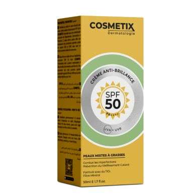 COSMETIX CREME ANTI BRILLANCE SPF 50+ PEAUX MIXTES A GRASSES 50 ML COSMETIX CREME ANTI BRILLANCE SPF 50+ PEAUX MIXTES A GRASSES 50 ML