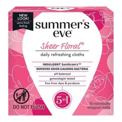 Summer's Eve SHEER Floral cleansing cloths for sensitive skin 5in1 Summer's Eve SHEER Floral cleansing cloths for sensitive skin 5in1