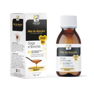 COMPTOIRS COMPAGNIES MIEL DE MANUKA IAA 15+ GORGE ET BRONCHES 100 ML COMPTOIRS COMPAGNIES MIEL DE MANUKA IAA 15+ GORGE ET BRONCHES 100 ML