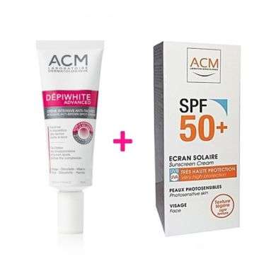 ACM DEPIWHITE ADVANCED CREME INTENSIVE ANTI TACHES 40 ML+CREME SOLAIRE50 ML ACM DEPIWHITE ADVANCED CREME INTENSIVE ANTI TACHES 40 ML+CREME SOLAIRE50 ML
