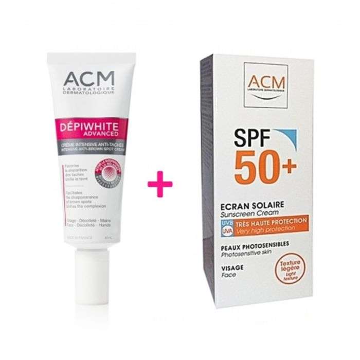 ACM DEPIWHITE ADVANCED CREME INTENSIVE ANTI TACHES 40 ML+CREME SOLAIRE50 ML ACM DEPIWHITE ADVANCED CREME INTENSIVE ANTI TACHES 40 ML+CREME SOLAIRE50 ML