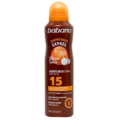 BABARIA MONOI TAHITI HUILE SOLAIRE SPF 15 SPRAY 200 ML BABARIA MONOI TAHITI HUILE SOLAIRE SPF 15 SPRAY 200 ML