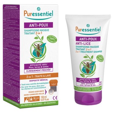 PURESSENTIEL SHAMPOING MASQUE 2 EN 1 ANTI POUX 150 ML PURESSENTIEL SHAMPOING MASQUE 2 EN 1 ANTI POUX 150 ML