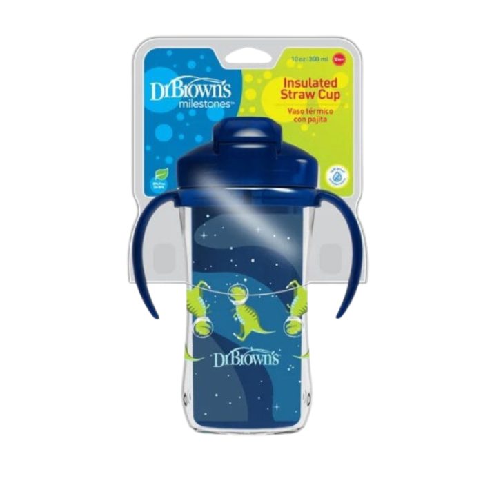 DR BROWNS TASSE THERMOS BLEU AVEC PAILLE 12 MOIS PLUS 300 ML DR BROWNS TASSE THERMOS BLEU AVEC PAILLE 12 MOIS PLUS 300 ML