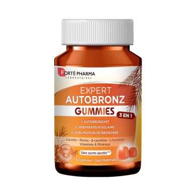 FORTE PHARMA EXPERT AUTOBRONZ GUMMIES 3 EN 1 GOUT MULTIFRUITS 60 GOMMES FORTE PHARMA EXPERT AUTOBRONZ GUMMIES 3 EN 1 GOUT MULTIFRUITS 60 GOMMES