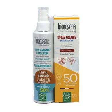 BIOREGENA DUO BAUME APAISANTE ALOE VERA + SPRAY SOLAIRE ENFANTS 90 ML BIOREGENA DUO BAUME APAISANTE ALOE VERA + SPRAY SOLAIRE ENFANTS 90 ML
