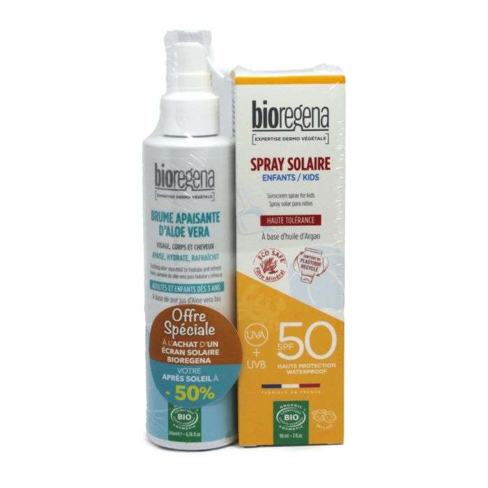 BIOREGENA DUO BAUME APAISANTE ALOE VERA + SPRAY SOLAIRE ENFANTS 90 ML BIOREGENA DUO BAUME APAISANTE ALOE VERA + SPRAY SOLAIRE ENFANTS 90 ML