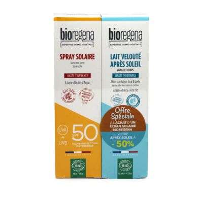 BIOREGENA DUO LAIT VELOUTE 125ML + SPRAY SOLAIRE ADULTE 90 ML BIOREGENA DUO LAIT VELOUTE 125ML + SPRAY SOLAIRE ADULTE 90 ML