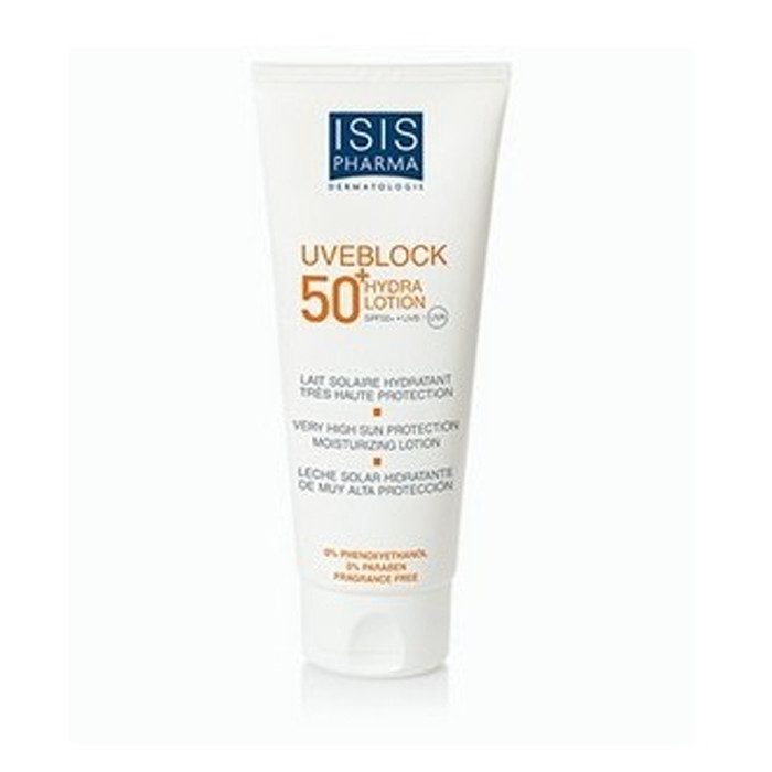Isispharma Uveblock 50+hydra lotion Très haute protection solaire lotion hydratante SPF 50+ Isispharma Uveblock 50+hydra lotion Très haute protection solaire lotion hydratante SPF 50+
