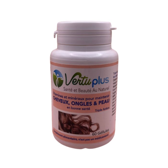 VERTUPLUS VITAMINES ET MINERAUX CHEVEUX ONGLES ET PEAU 60 GELULES VERTUPLUS VITAMINES ET MINERAUX CHEVEUX ONGLES ET PEAU 60 GELULES