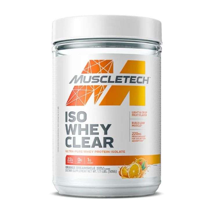 MUSCLETECH ISO WHEY CLEAR 505 G SAVEUR DE FRUIT LEGERE ET CROQUANTE ORANGE MUSCLETECH ISO WHEY CLEAR 505 G SAVEUR DE FRUIT LEGERE ET CROQUANTE ORANGE