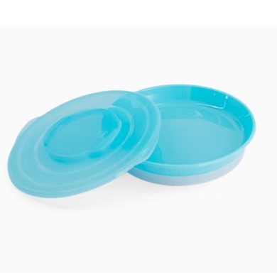 TWISTSHAKE ASSIETTE D'APPRENTISSAGE REPAS BEBE AVEC COUVERCLE BLEU 6 MOIS PLUS TWISTSHAKE ASSIETTE D'APPRENTISSAGE REPAS BEBE AVEC COUVERCLE BLEU 6 MOIS PLUS