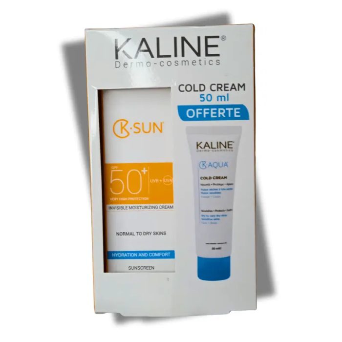 Pack KALINE K SUN SPF 50+ et Cold Cream K AQUA 50 ml Pack KALINE K SUN SPF 50+ et Cold Cream K AQUA 50 ml