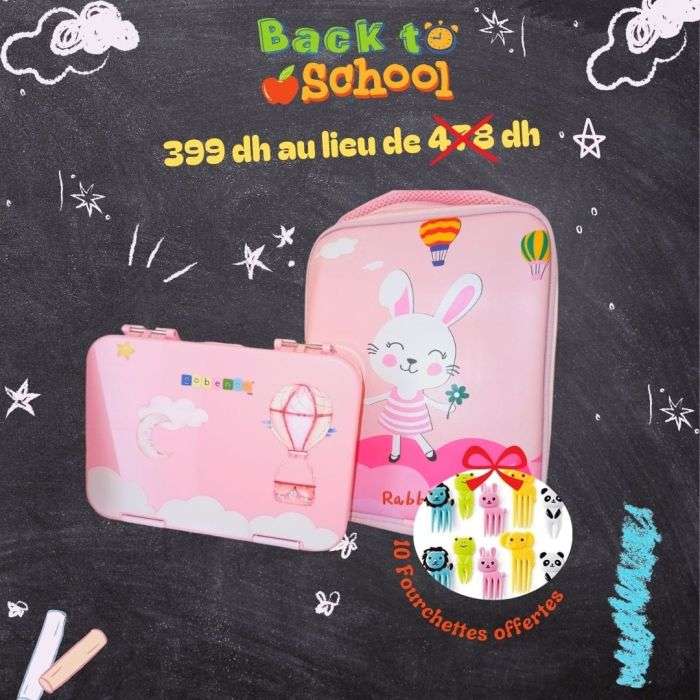GOBENTO KIDS OFFRE SAC A DEJOUNER RABIT + BOITE ISOTHERME 21165 CM 710 ML GOBENTO KIDS OFFRE SAC A DEJOUNER RABIT + BOITE ISOTHERME 21165 CM 710 ML