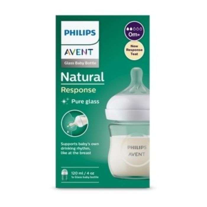 AVENT BIBERON NATURAL EN VERRE 120 ML 0 MOIS+ AVENT BIBERON NATURAL EN VERRE 120 ML 0 MOIS+