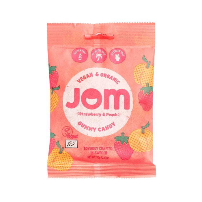 JOM GOURMET GUMMIES STAWBERRY PEACH 70 G JOM GOURMET GUMMIES STAWBERRY PEACH 70 G