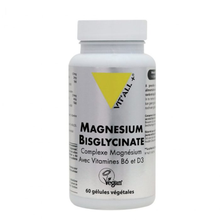 VITALL+ MAGNESIUM BISGLYCINATE VITAMINE B6 ET D3 COMPLEMENT ALIMENTAIRE 60 GELULES VITALL+ MAGNESIUM BISGLYCINATE VITAMINE B6 ET D3 COMPLEMENT ALIMENTAIRE 60 GELULES