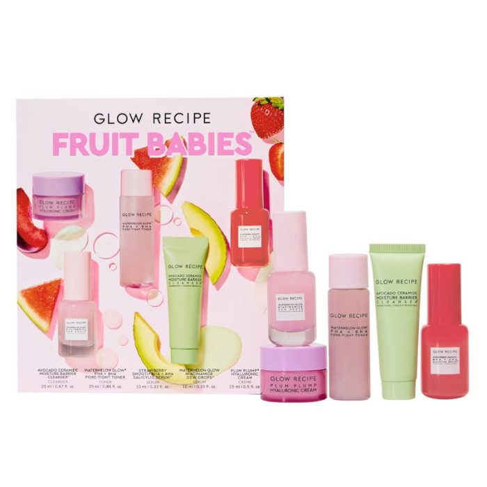 GLOW RECIPE FRUIT BABIES KIT MINI TRAVEL SIZE BEAUTY ESSENTIEL GLOW RECIPE FRUIT BABIES KIT MINI TRAVEL SIZE BEAUTY ESSENTIEL