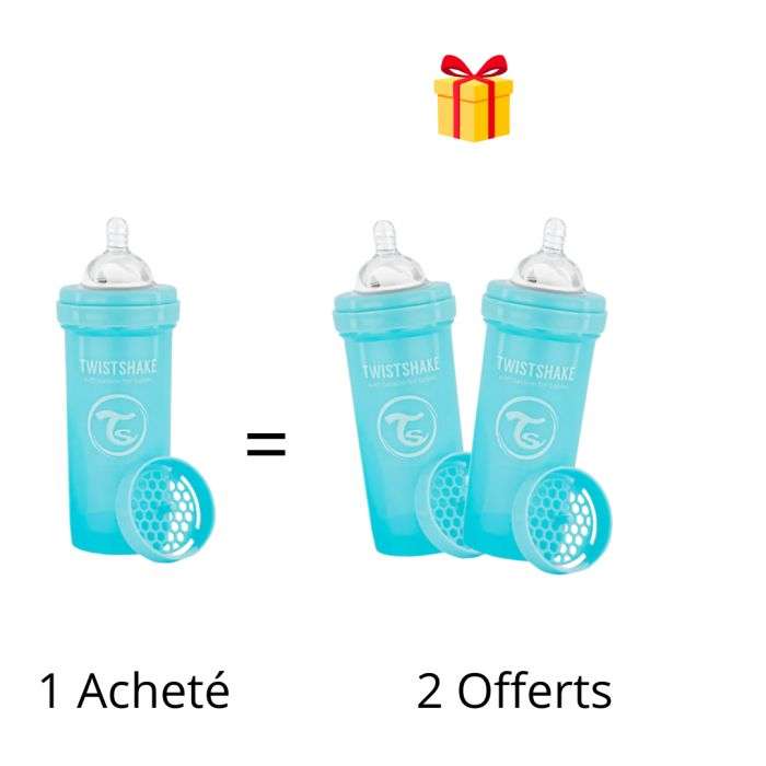 TWISTSHAKE OFFRE 1 BABY BOTTLE ANTI COLICALL IN ONE 260 ML 2M+ BLEU ACHETE 2 OFFERTS  TWISTSHAKE OFFRE 1 BABY BOTTLE ANTI COLICALL IN ONE 260 ML 2M+ BLEU ACHETE 2 OFFERTS