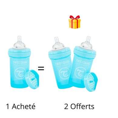TWISTSHAKE OFFRE 1 BABY BOTTLE ANTI COLICALL IN ONE 180 ML 0M+ BLEU ACHETE 2 OFFERTS TWISTSHAKE OFFRE 1 BABY BOTTLE ANTI COLICALL IN ONE 180 ML 0M+ BLEU ACHETE 2 OFFERTS