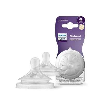AVENT NATURAL RESPONSE LOT DE 2 TETINES 6 MOIS+ FLUX 6 AVENT NATURAL RESPONSE LOT DE 2 TETINES 6 MOIS+ FLUX 6