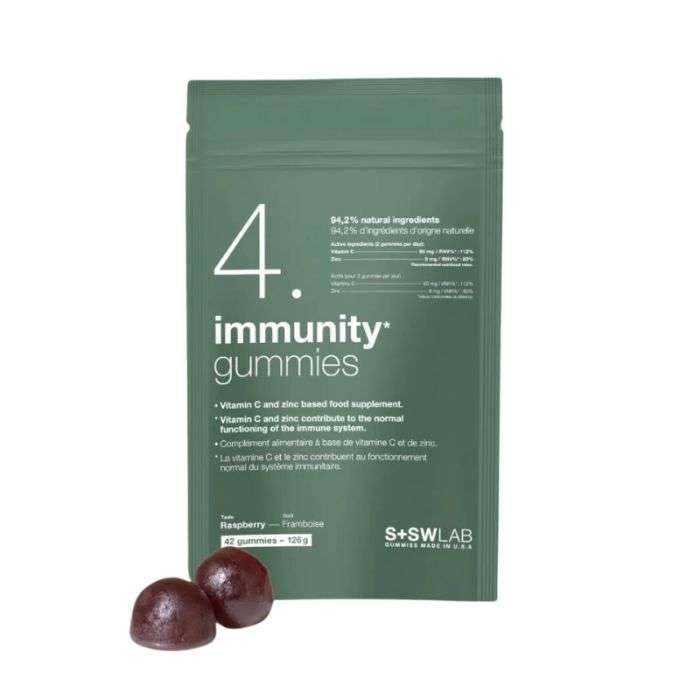 S+SWLAB 3 IMMUNITY GUMMIES 126G 42 GUMMIES GOUT FRAMBOISE S+SWLAB 3 IMMUNITY GUMMIES 126G 42 GUMMIES GOUT FRAMBOISE