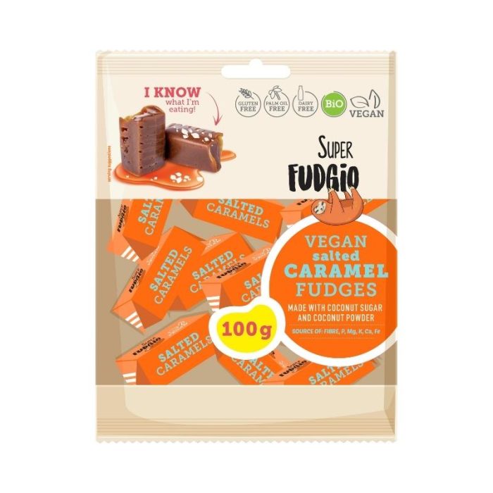 SUPER FUDGIO CARAMEL SALE 100 G BIO SUPER FUDGIO CARAMEL SALE 100 G BIO