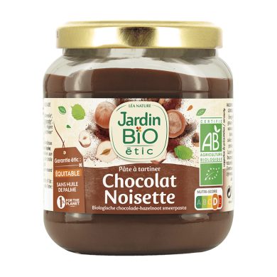 JARDIN BIO PATE A TARTINER CHOCOLAT ET NOISETTES 350 G JARDIN BIO PATE A TARTINER CHOCOLAT ET NOISETTES 350 G