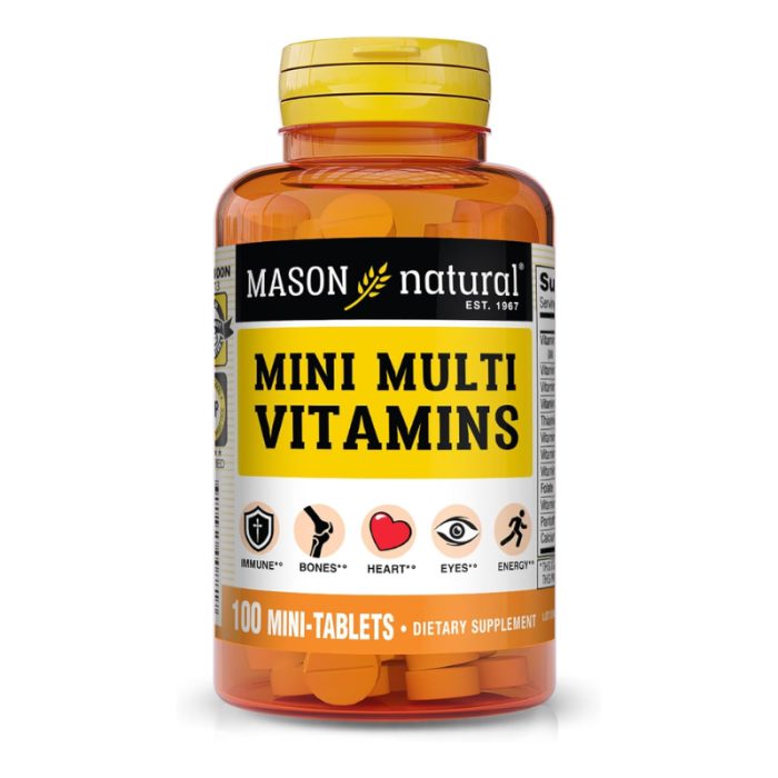 MASON NATURAL MINI MULTI VITAMINS 100 MINI TABLETTES MASON NATURAL MINI MULTI VITAMINS 100 MINI TABLETTES