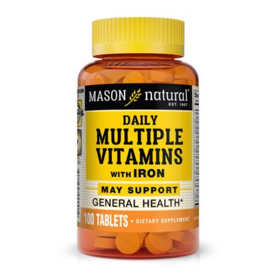 MASON NATURAL DAILY MULTIPLE VITAMINS WITHE IRON 100 COMPRIMES MASON NATURAL DAILY MULTIPLE VITAMINS WITHE IRON 100 COMPRIMES