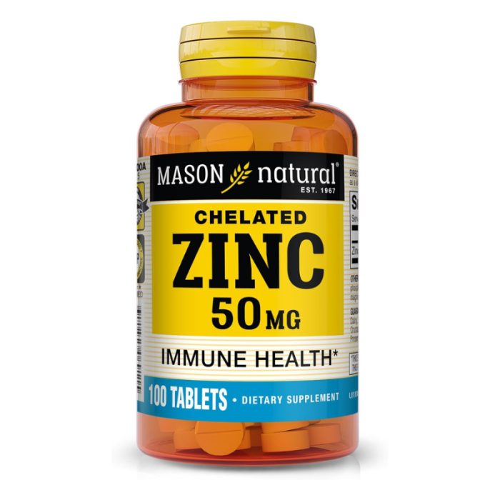 MASON NATURAL CHELATED ZINC 50 MG 100 COMPRIMES MASON NATURAL CHELATED ZINC 50 MG 100 COMPRIMES