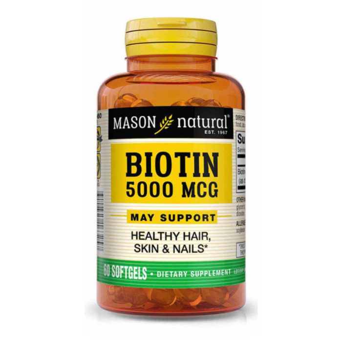 MASON NATURAL BIOTIN 5000 MCG 60 GELULES MASON NATURAL BIOTIN 5000 MCG 60 GELULES