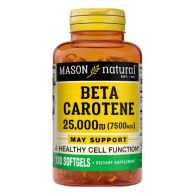 MASON NATURAL BETA CAROTENE 25000 IU 7500 MCG 100 GELULES MASON NATURAL BETA CAROTENE 25000 IU 7500 MCG 100 GELULES