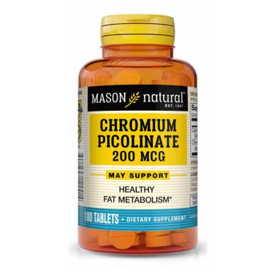 MASON NATURAL CHROMIUM PICOLINATE 200 MCG 100 COMPRIMES MASON NATURAL CHROMIUM PICOLINATE 200 MCG 100 COMPRIMES