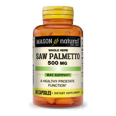 MASON NATURAL WHOLE HERB SAW PALMETTO 500 MG 60 CAPSULES MASON NATURAL WHOLE HERB SAW PALMETTO 500 MG 60 CAPSULES