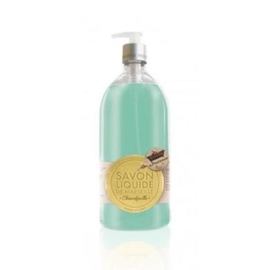 LES PETITS BAIN DE PROVENCE SAVON LIQUIDE DE MARSEILLE CHEVRE FEUILLE 1 L LES PETITS BAIN DE PROVENCE SAVON LIQUIDE DE MARSEILLE CHEVRE FEUILLE 1 L