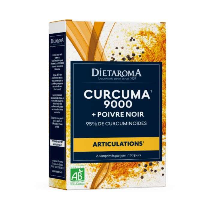 DIETAROMA CURCUMA ET POIVRE NOIR BIO 60 COMPRIMES DIETAROMA CURCUMA ET POIVRE NOIR BIO 60 COMPRIMES